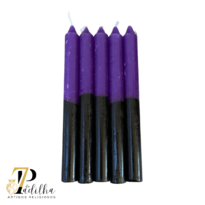 Vela palito - Preta e Roxa